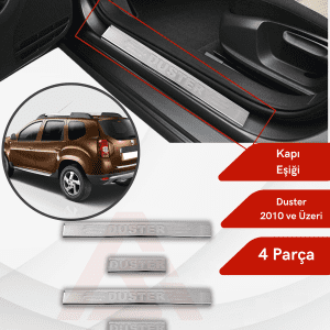 Dacia Duster Suv Kapı Eşiği 4 Parça 2010 ve Üzeri Krom Paslanmaz Çelik