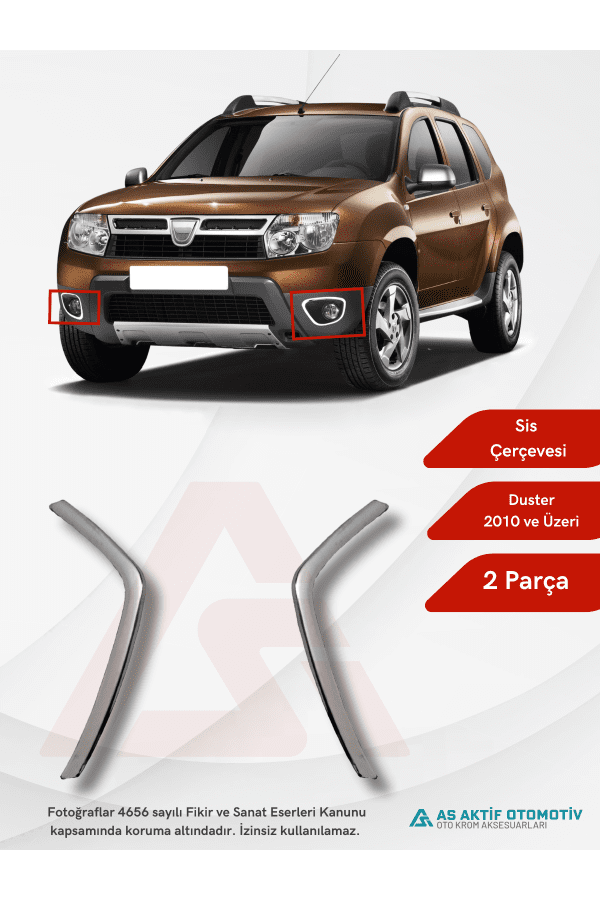 Dacia Duster Suv Sis Çerçevesi 2 Parça 2010 ve Üzeri Krom Paslanmaz Çelik