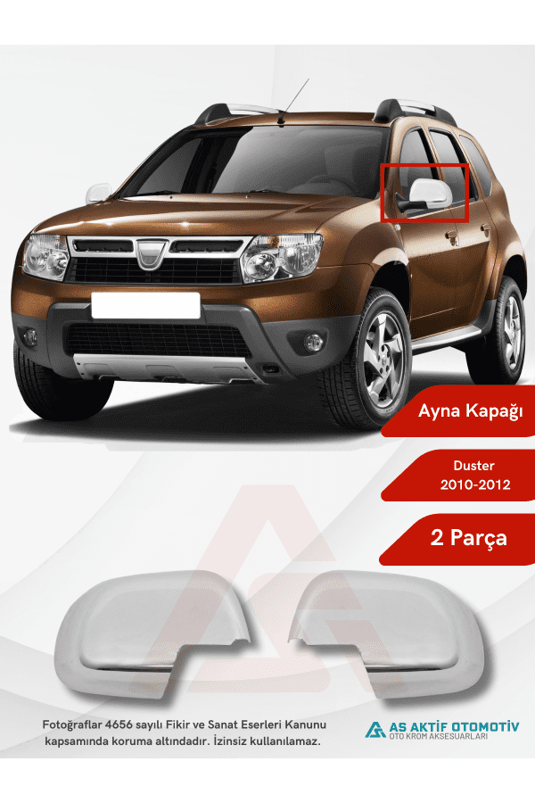 Dacia Duster Suv Ayna Kapağı 2 Parça 2010-2012 Krom Paslanmaz Çelik