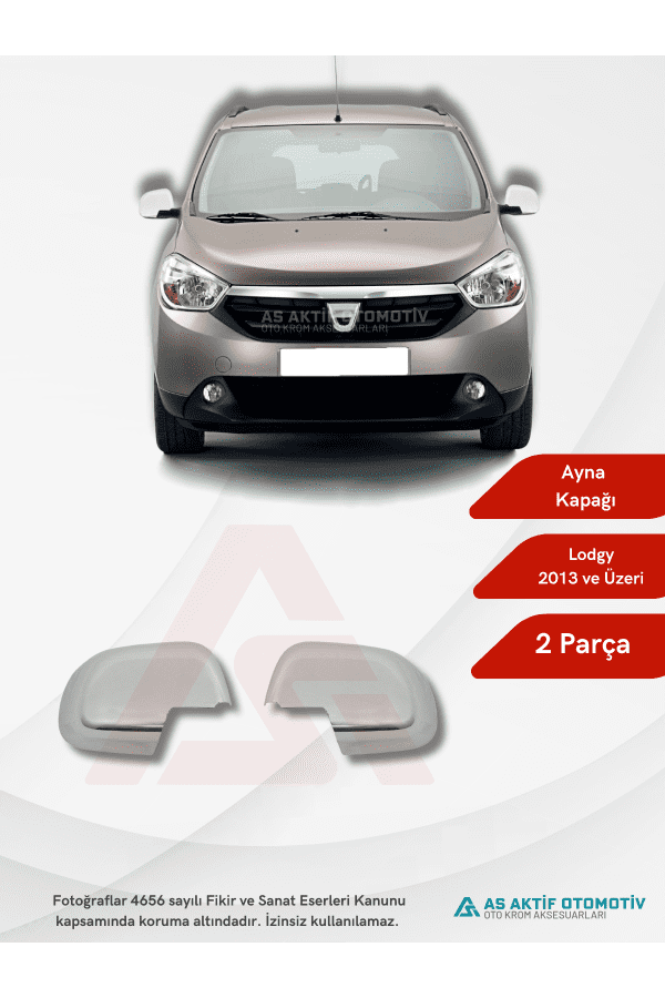 Dacia Lodgy Mpv Ayna Kapağı 2 Parça 2013 ve Üzeri Krom Paslanmaz Çelik