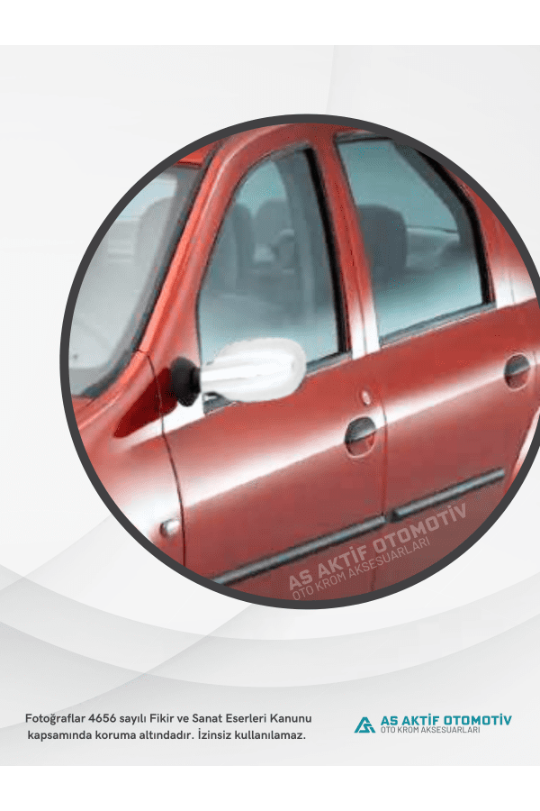 Dacia Logan SD/Pick-Up Ayna Kapağı 2 Parça 2005-2008 Krom Paslanmaz Çelik