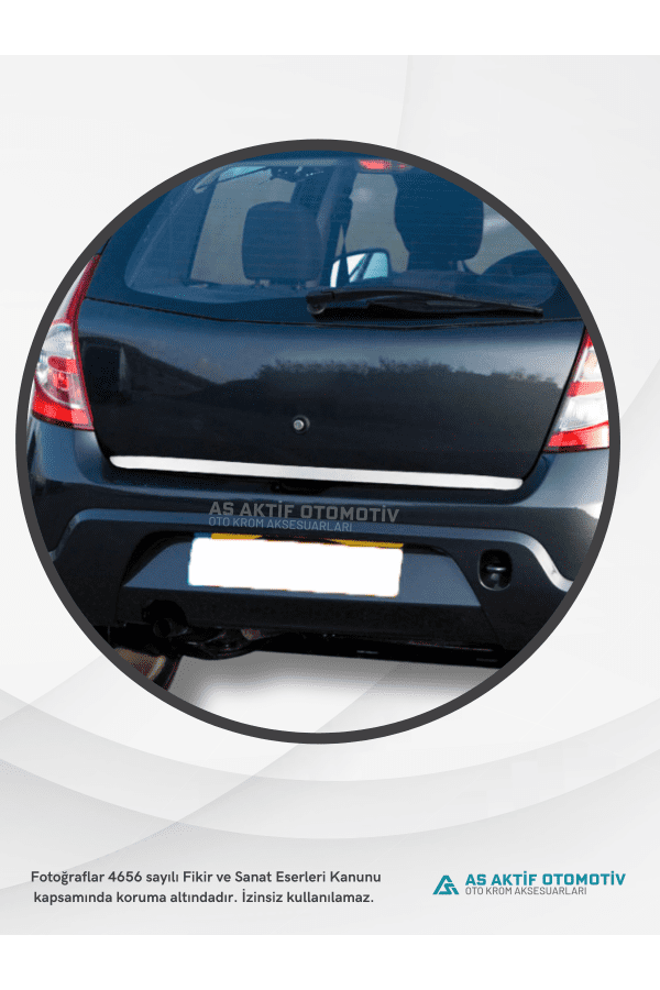 Dacia Sandero – 1 HB 5D Bagaj Alt Çıtası 2008-2012 Krom Paslanmaz Çelik