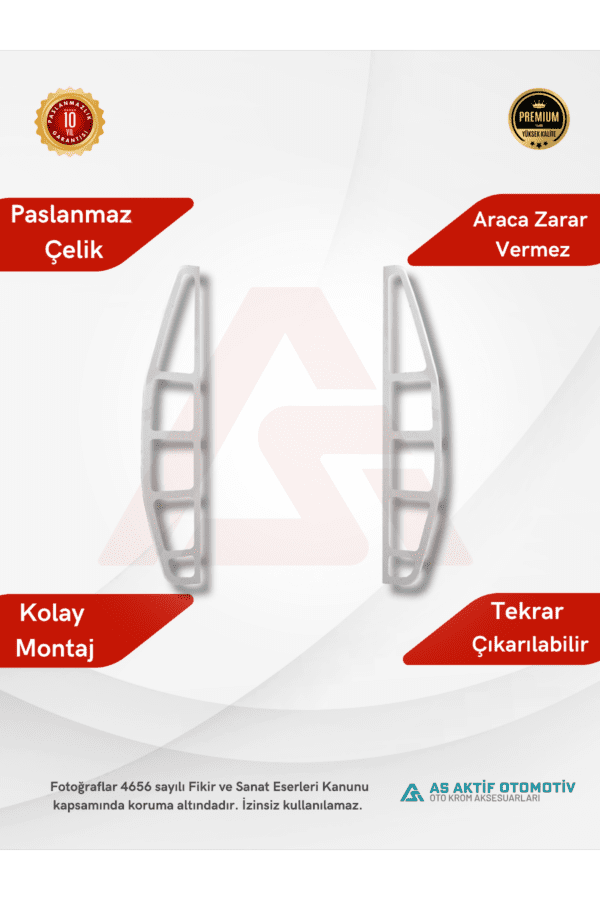 Fiat Doblo I Panel Van/Lav Stop Çerçevesi 2 Parça 2000-2006 Krom Paslanmaz Çelik