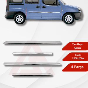 Fiat Doblo I Panel Van/Lav Yan Kapı Çıtası 4 Parça 2000-2006 Krom Paslanmaz Çelik