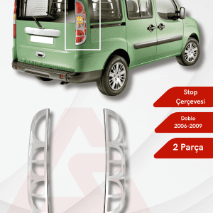 Fiat Doblo I Facelift Panel Van/Lav Stop Çerçevesi 2 Parça 2006 ve Üzeri Krom Paslanmaz Çelik