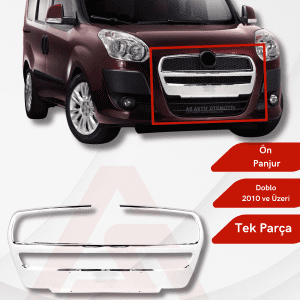 Fiat Doblo-2 Panel Van/Lav Ön Panjur 2010 ve Üzeri Krom Paslanmaz Çelik