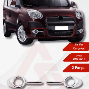 Fiat Doblo-2 Panel Van/Lav Sis Farı Çerçevesi 2 Parça 2010-2014 Abs Krom