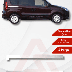 Fiat Doblo-2 Panel Van/Lav Sürgülü Kapı Çıtası 2 Parça 2010 ve Üzeri Krom Paslanmaz Çelik