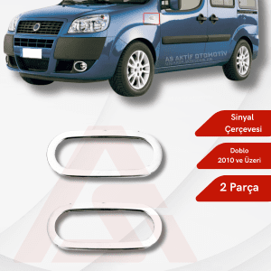 Fiat Doblo-2 Panel Van/Lav Sinyal Çerçevesi 2 Parça 2010 ve Üzeri Krom Paslanmaz Çelik