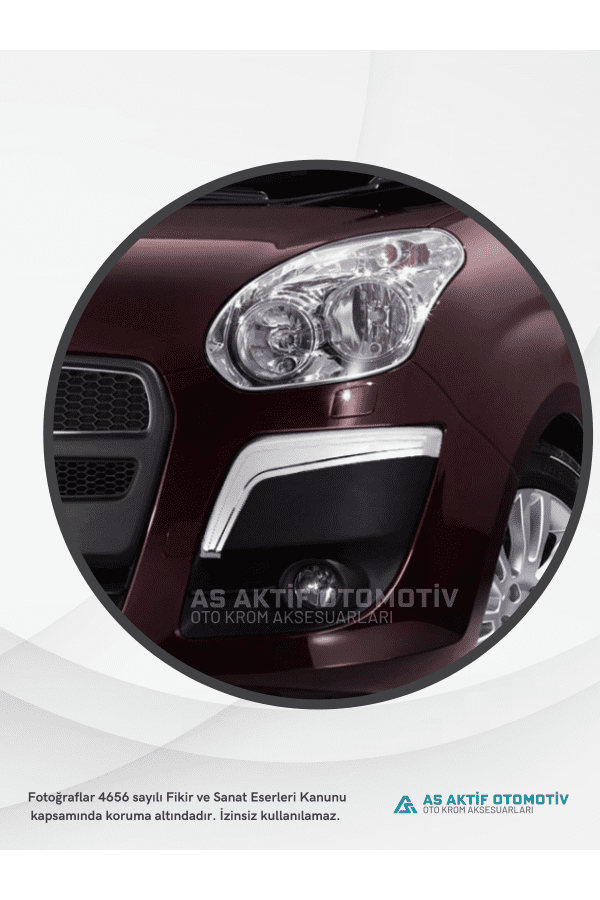 Fiat Doblo-2 Panel Van/Lav Ön Tampon Kaşı 2 Parça 2010 ve Üzeri Abs Krom