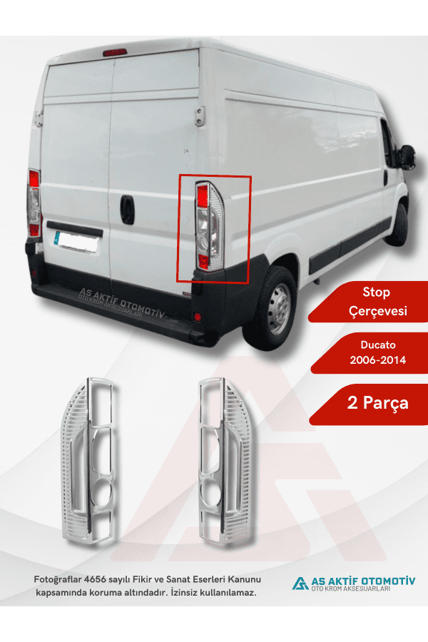 Fiat Ducato Van Stop Çerçevesi 2 Parça 2006 ve Üzeri Abs Krom