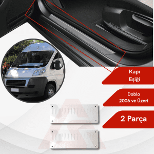 Fiat Ducato Van Kapı Eşiği 2 Parça 2006 ve Üzeri Krom Paslanmaz Çelik