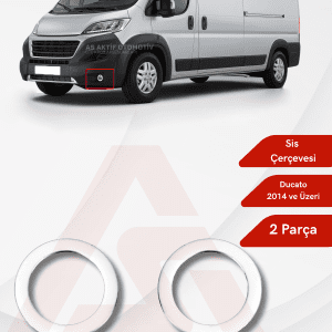 Fiat Ducato Van Sis Farı Çerçevesi 2 Parça 2014 ve Üzeri Krom Paslanmaz Çelik