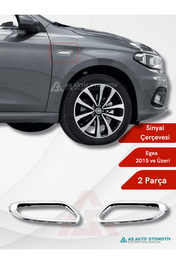 Fiat Egea SB/HB/SW Sinyal Çerçevesi 2 Parça 2015 ve Üzeri Krom Paslanmaz Çelik