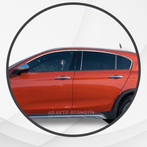 Fiat Egea HB-Cross Cam Üst Çerçeve 4 Parça 2016 ve Üzeri Krom Paslanmaz Çelik