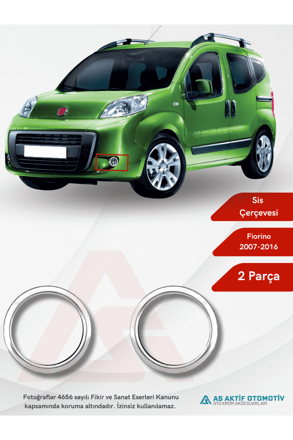 Fiat Fiorino Mini Van/Mpv Sis Çerçevesi 2 Parça 2007-2016 Krom Paslanmaz Çelik