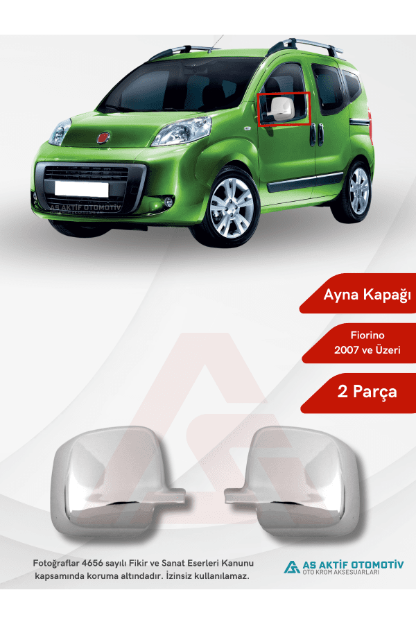 Fiat Fiorino Mini Van/Mpv Ayna Kapağı 2 Parça 2007 ve Üzeri Abs Krom