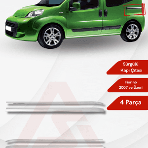 Fiat Fiorino Mini Van/Mpv Sürgülü Kapı Çıtası 4 Parça 2007 ve Üzeri Krom Paslanmaz Çelik