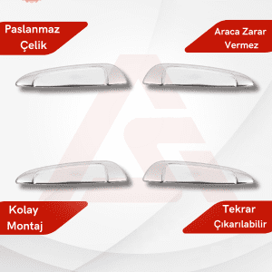 Fiat Linea SD Kapı Kolu 4 Parça 2007 ve Üzeri Krom Paslanmaz Çelik