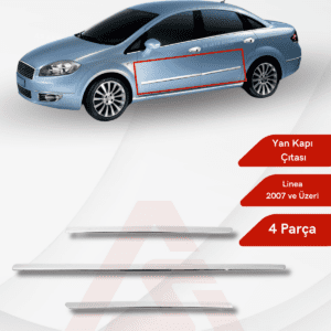 Fiat Linea SD Yan Kapı Çıtası 4 Parça 2007 ve Üzeri Krom Paslanmaz Çelik