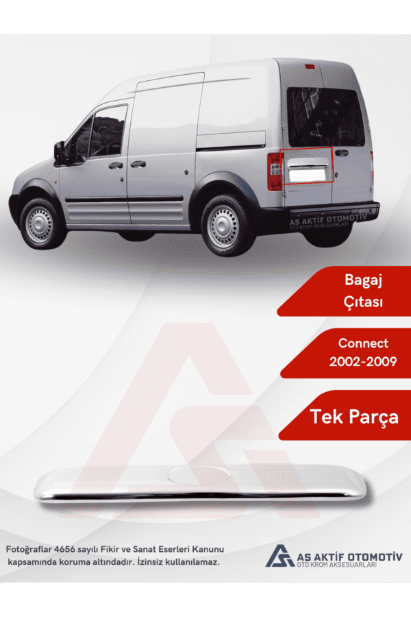 Ford Connect Panel Van/Lav Bagaj Çıtası (Arma Yerli) 2002-2009 Krom Paslanmaz Çelik