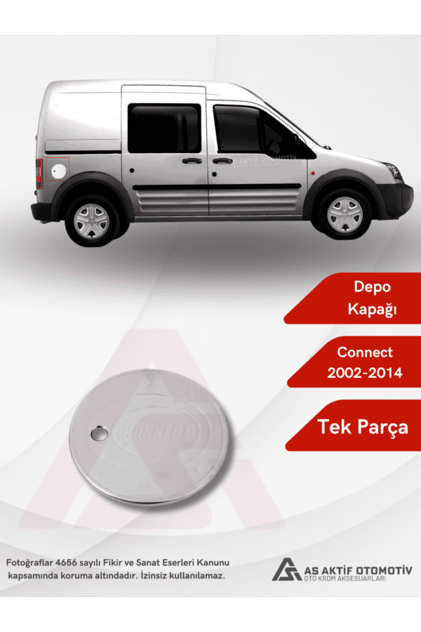 Ford Connect Panel Van/Lav Depo Kapağı 2002-2014 Krom Paslanmaz Çelik