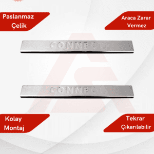 Ford Connect Panel Van/Lav Kapı Eşiği 2 Parça 2002-2014 Krom Paslanmaz Çelik