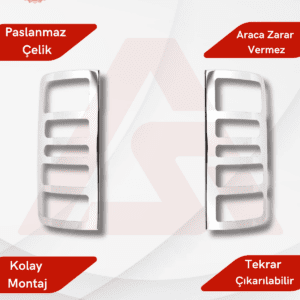 Ford Connect Panel Van/Lav Stop Çerçevesi 2 Parça 2002-2009 Krom Paslanmaz Çelik