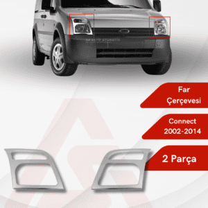 Ford Connect Panel Van/Lav Far Çerçevesi 2 Parça 2002-2014 Krom Paslanmaz Çelik