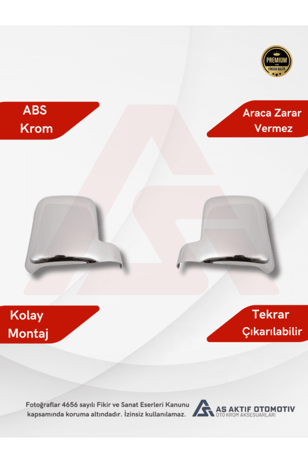 Ford Connect Panel Van/Lav Ayna Kapağı 2 Parça 2002-2009 Abs Krom