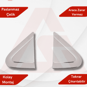 Ford Connect Panel Van/Lav Ayna Üçgeni 6 Parça 2002-2014 Krom Paslanmaz Çelik