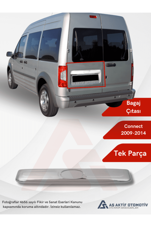 Ford Connect Panel Van/Lav Bagaj Çıtası 2009-2014 Krom Paslanmaz Çelik