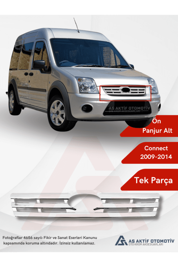 Ford Connect Panel Van/Lav Ön Panjur (Alt Tek Parça) 2009-2014 Krom Paslanmaz Çelik