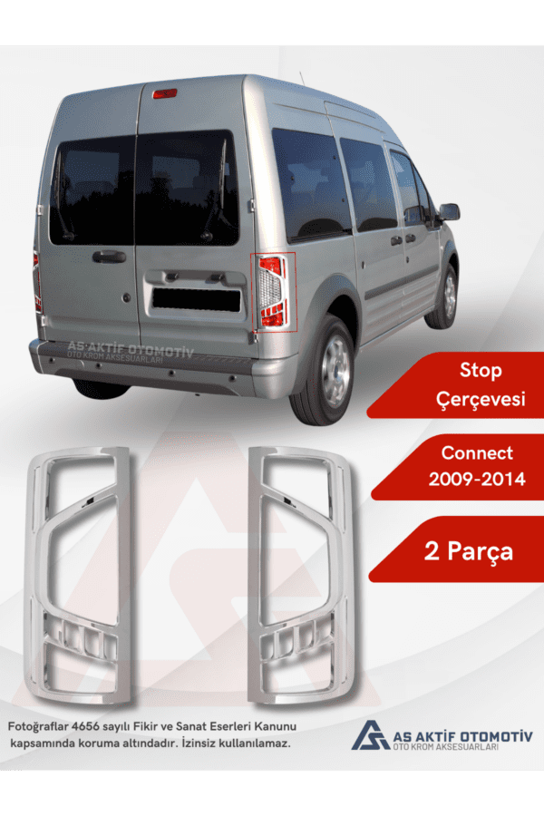 Ford Connect Panel Van/Lav Stop Çerçevesi 2 Parça 2009-2014 Abs Krom