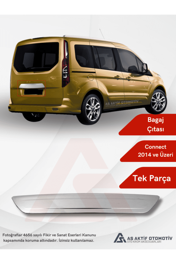 Ford Connect Panel Van/Lav Bagaj Çıtası 2014 ve Üzeri Krom Paslanmaz Çelik