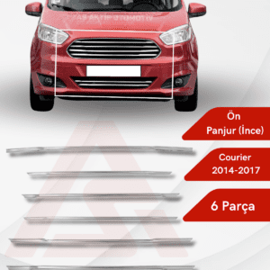 Ford Courier Van Ön Panjur İnce Model 6 Parça 2014-2017 Krom Paslanmaz Çelik