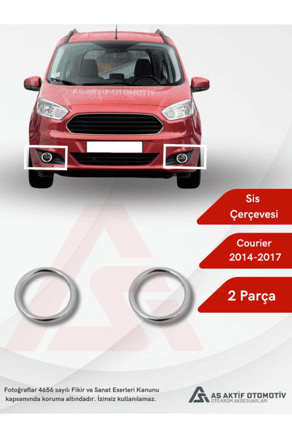 Ford Courier Van Sis Çerçevesi 2 Parça 2014-2017 Krom Paslanmaz Çelik