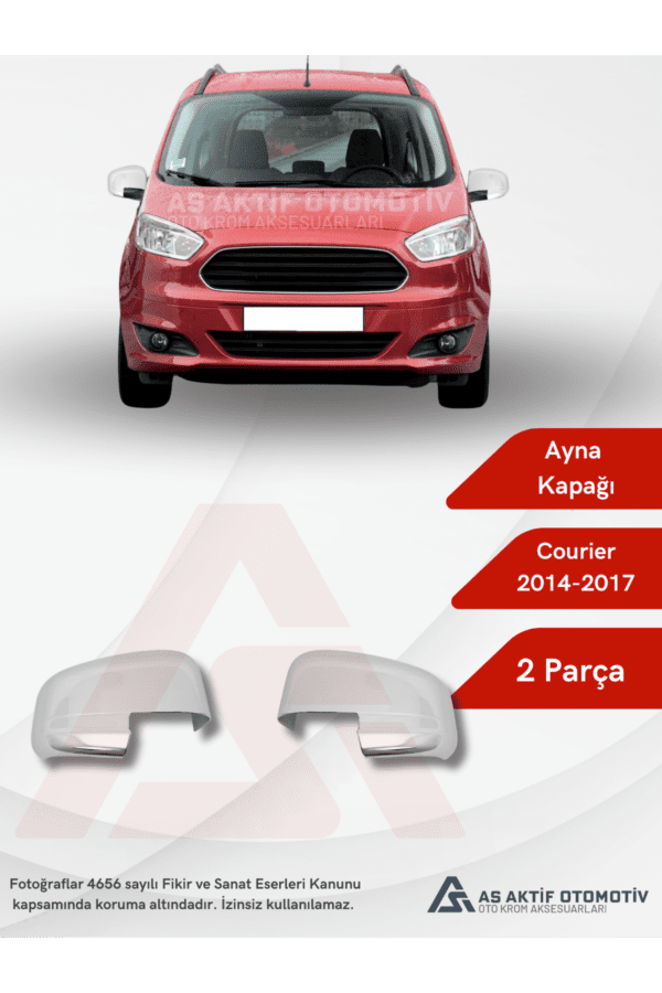 Ford Courier Van Ayna Kapağı 2 Parça 2014-2017 Abs Krom