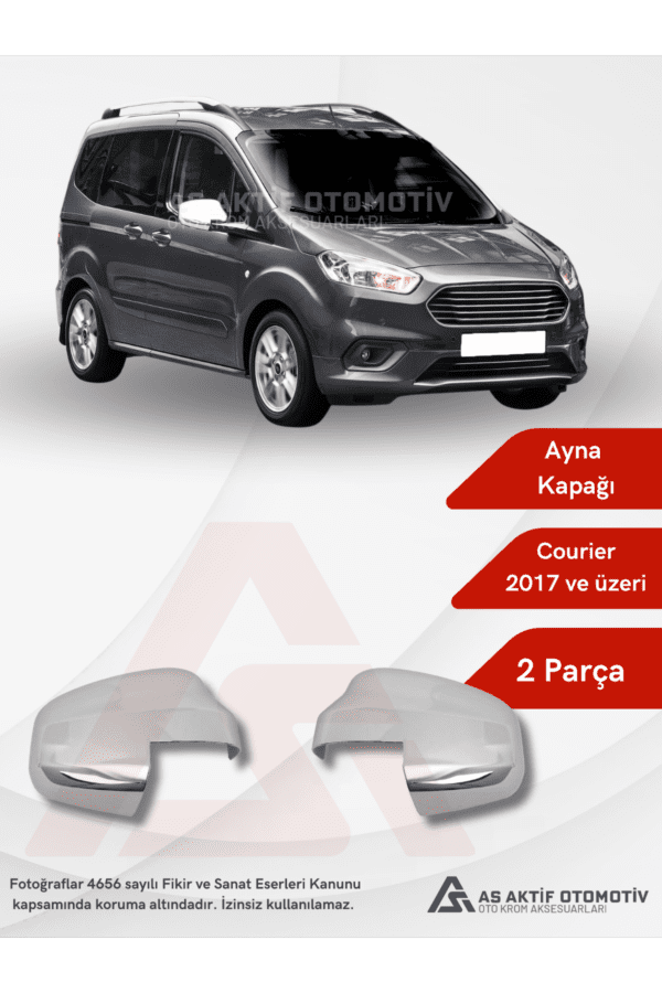 Ford Courier Van Ayna Kapağı 2 Parça 2017 ve Üzeri Abs Krom