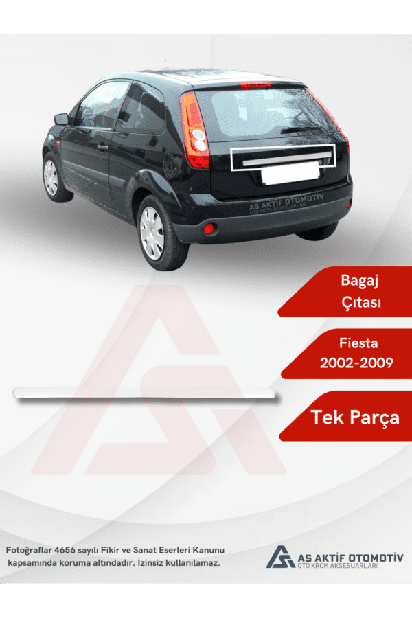 Ford Fiesta 5 HB 5D/3D Bagaj Çıtası 2002-2009 Krom Paslanmaz Çelik