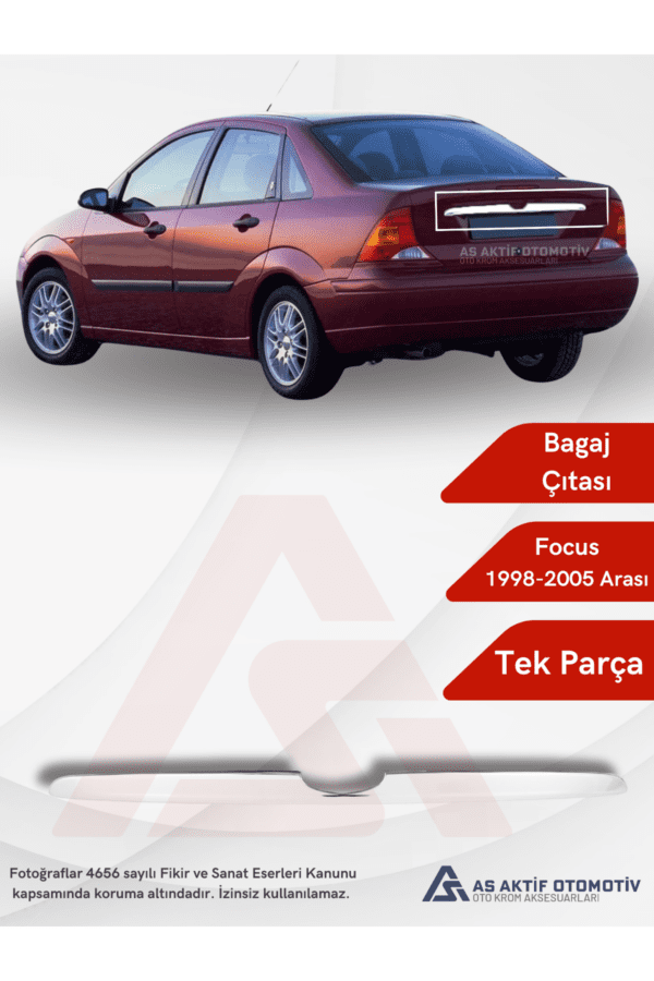 Ford Focus 1 SD Bagaj Çıtası 1998-2007 Krom Paslanmaz Çelik