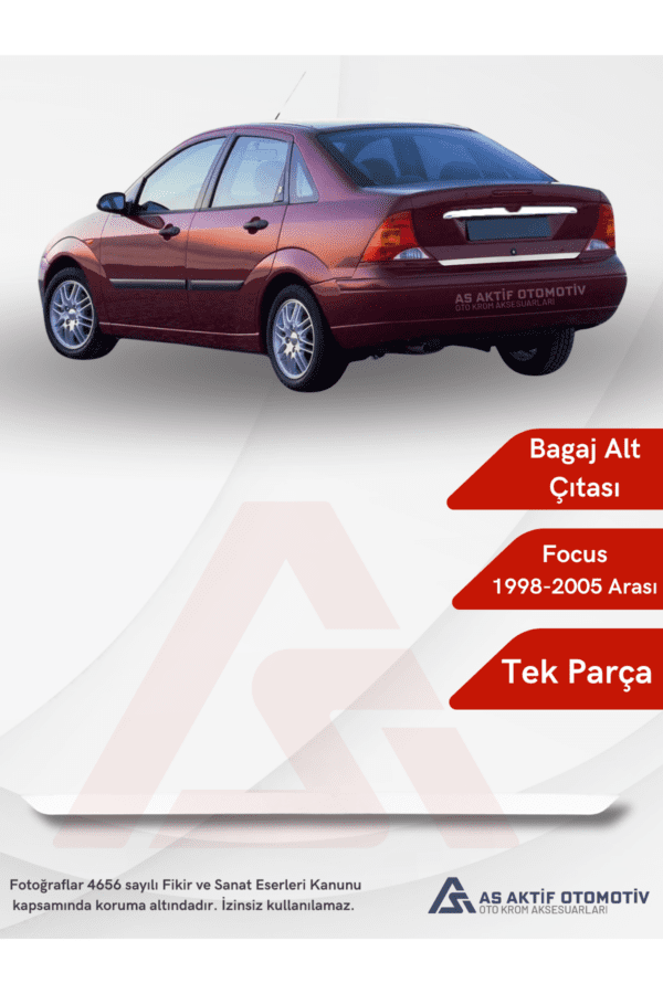 Ford Focus 1 SD Bagaj Alt Çıtası 1998-2009 Krom Paslanmaz Çelik