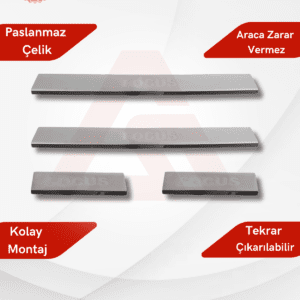 Ford Focus 1 HB 5D/SD Kapı Eşiği 4 Parça 1998-2010 Krom Paslanmaz Çelik