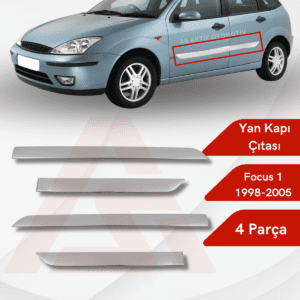 Ford Focus 1 HB 5D/SD Yan Kapı Çıtası 4 Parça 1998-2012 Krom Paslanmaz Çelik