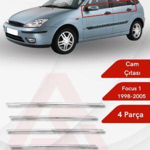 Ford Focus 1 HB 5D/SD Cam Çıtası 4 Parça 1998-2013 Krom Paslanmaz Çelik