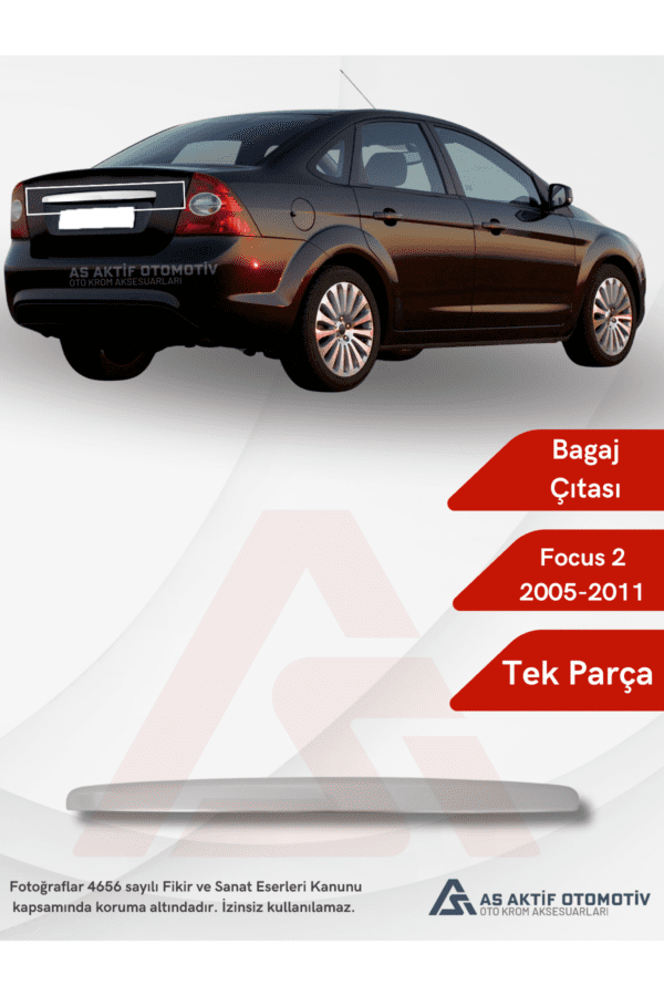 Ford Focus 2SD Bagaj Çıtası 2005-2011 Krom Paslanmaz Çelik