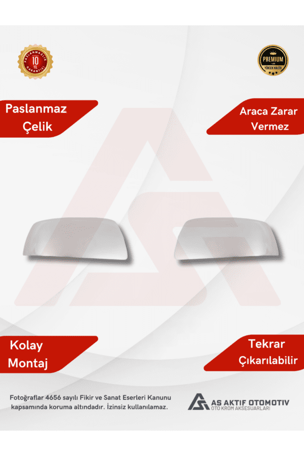 Ford Focus 2HB 5D/SD/SW Ayna Kapağı 2 Parça 2005-2008 Krom Paslanmaz Çelik