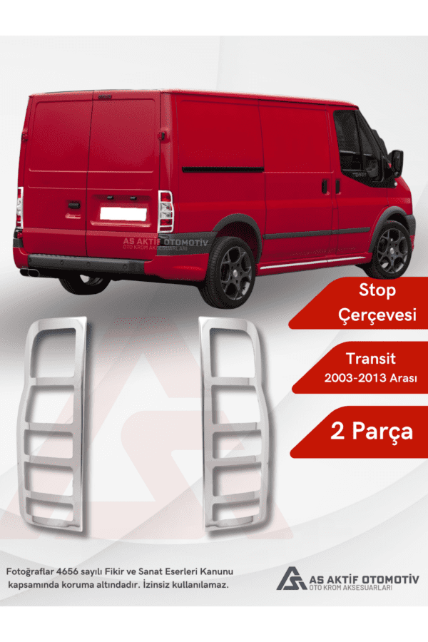 Ford Transit Van Stop Çerçevesi 2 Parça 2003-2013 Krom Paslanmaz Çelik