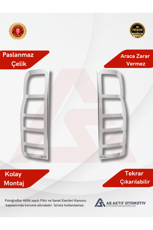 Ford Transit Van Stop Çerçevesi 2 Parça 2003-2013 Krom Paslanmaz Çelik