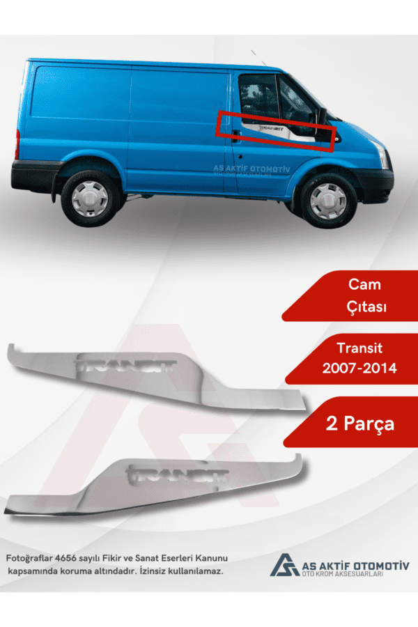 Ford Transit Van Cam Çıtası 2 Parça 2003-2013 Krom Paslanmaz Çelik